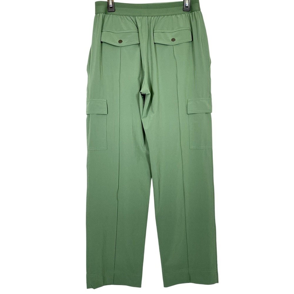 Athleta Sz 10 Vienna Cargo Pants Wide Leg High Rise Pockets Stretch Grunge Green - Picture 5 of 7